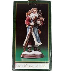 St. Nicholas & Me Santa Figurine Hand-Painted 10" Resin Statue With Original Box